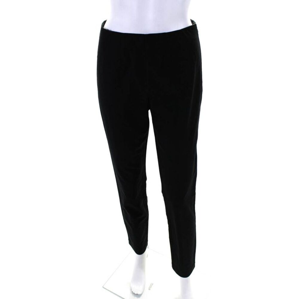 Tailored Womens Black Cotton High Rise Straight Leg Dress Pants Size 4